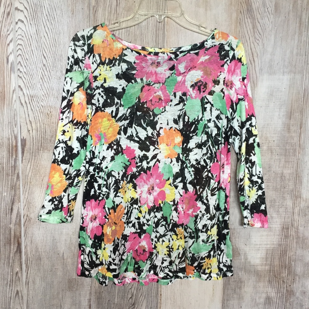 Lauren Paisley Print Linen Top PL